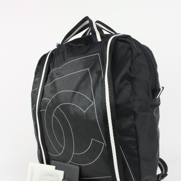 Chanel Black CC Logo Sports Lin Backpack Convertible Tote Bag 5cas928 main image 3